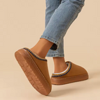 Trending Womans Winter Plush Slip On Indoor OutDoor Fashion Slippers Thick Bottom Warm Comfortable Shoes