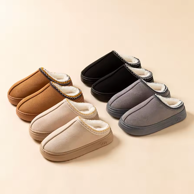 Trending Womans Winter Plush Slip On Indoor OutDoor Fashion Slippers Thick Bottom Warm Comfortable Shoes