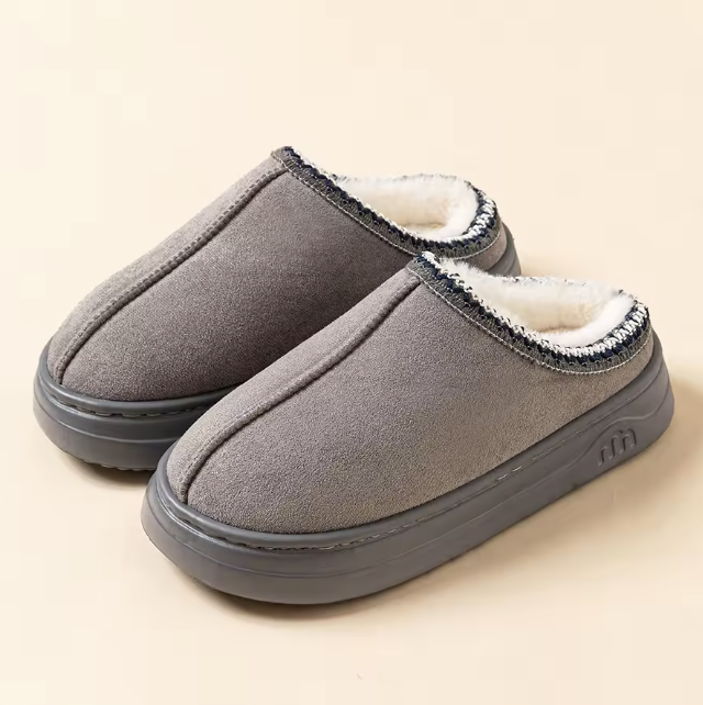 Trending Womans Winter Plush Slip On Indoor OutDoor Fashion Slippers Thick Bottom Warm Comfortable Shoes