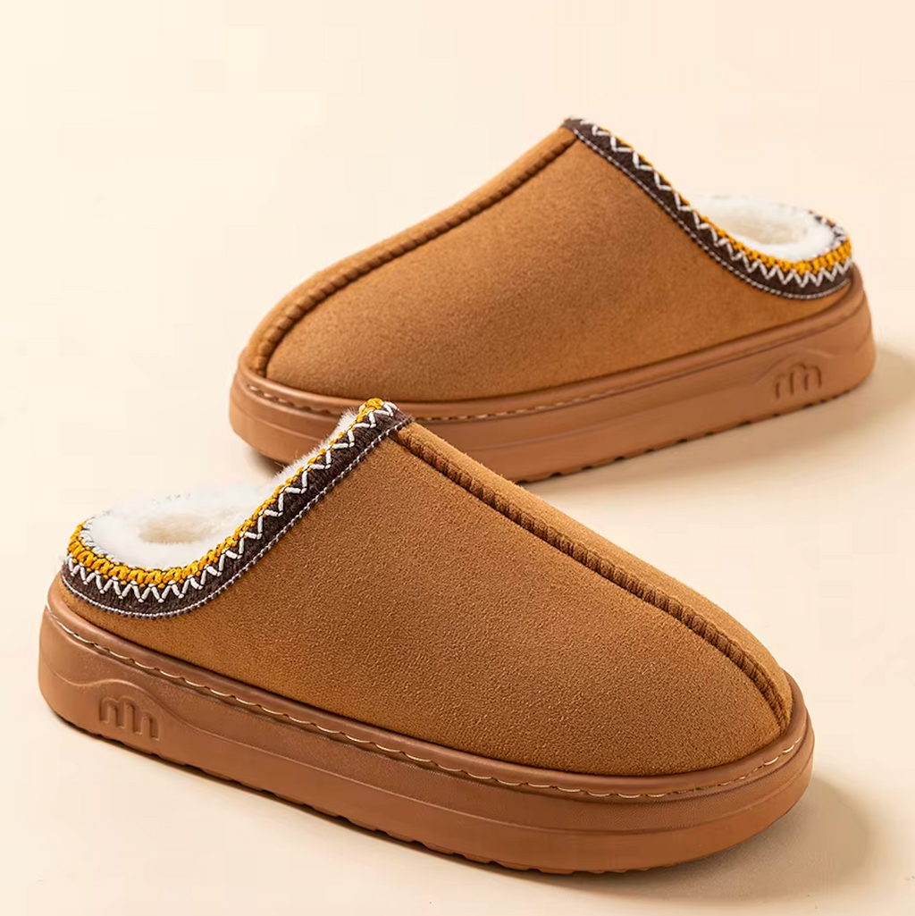 Trending Womans Winter Plush Slip On Indoor OutDoor Fashion Slippers Thick Bottom Warm Comfortable Shoes