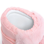 Winter Faux Fur Plush Mid Calf Boots Female Platform Nonslip Thick Cotton Padded Lace Boots