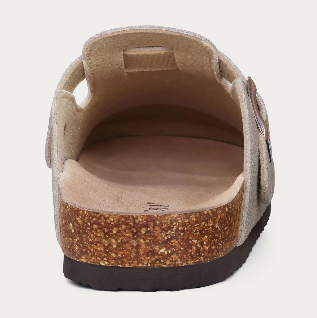 Suede Leather Clog Womens Mens Nonslip Outdoor Indoor Slides Slipper Shoes Arch Support Padded Winter Shoes