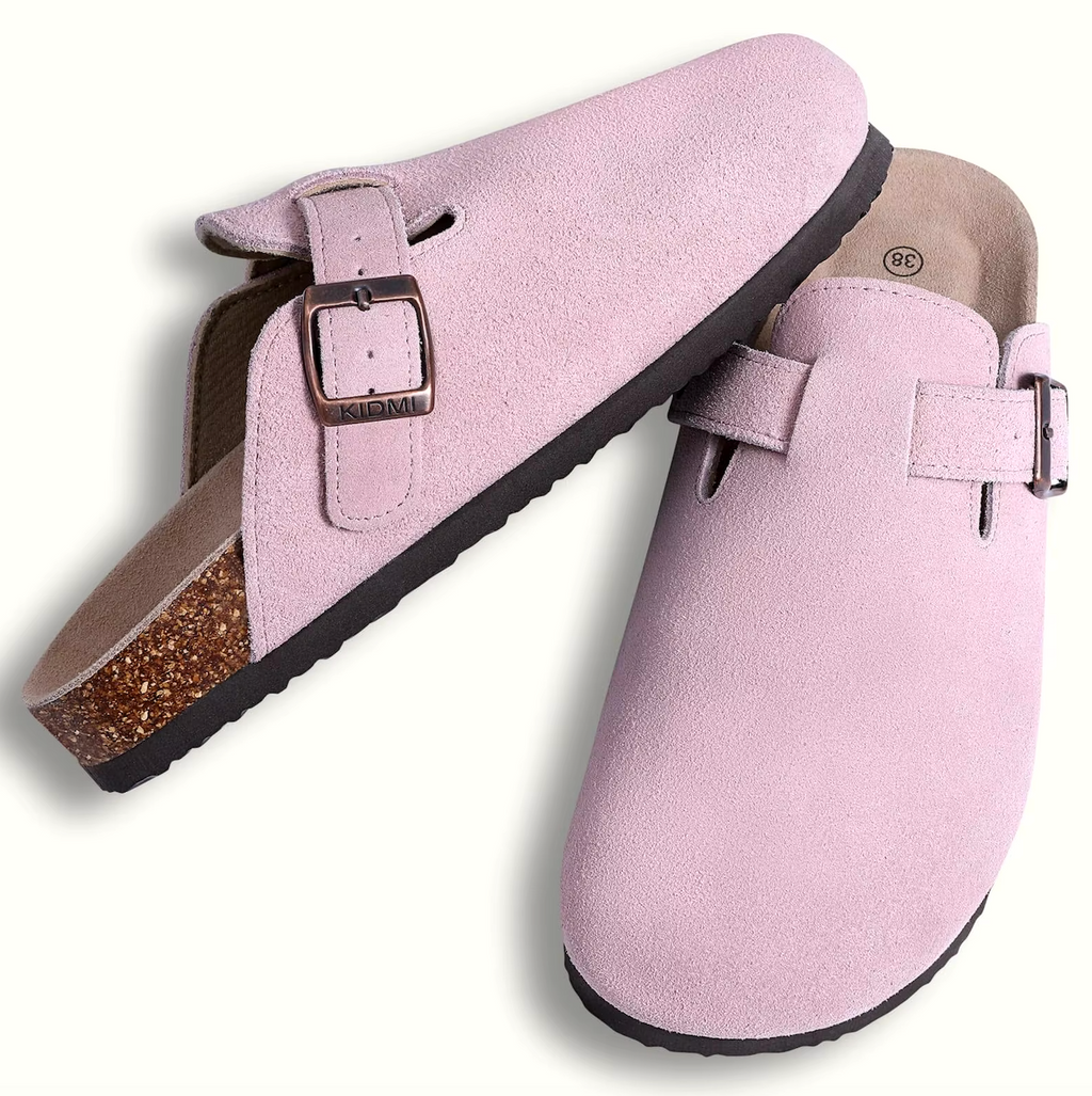 Suede Leather Clog Womens Mens Nonslip Outdoor Indoor Slides Slipper Shoes Arch Support Padded Winter Shoes