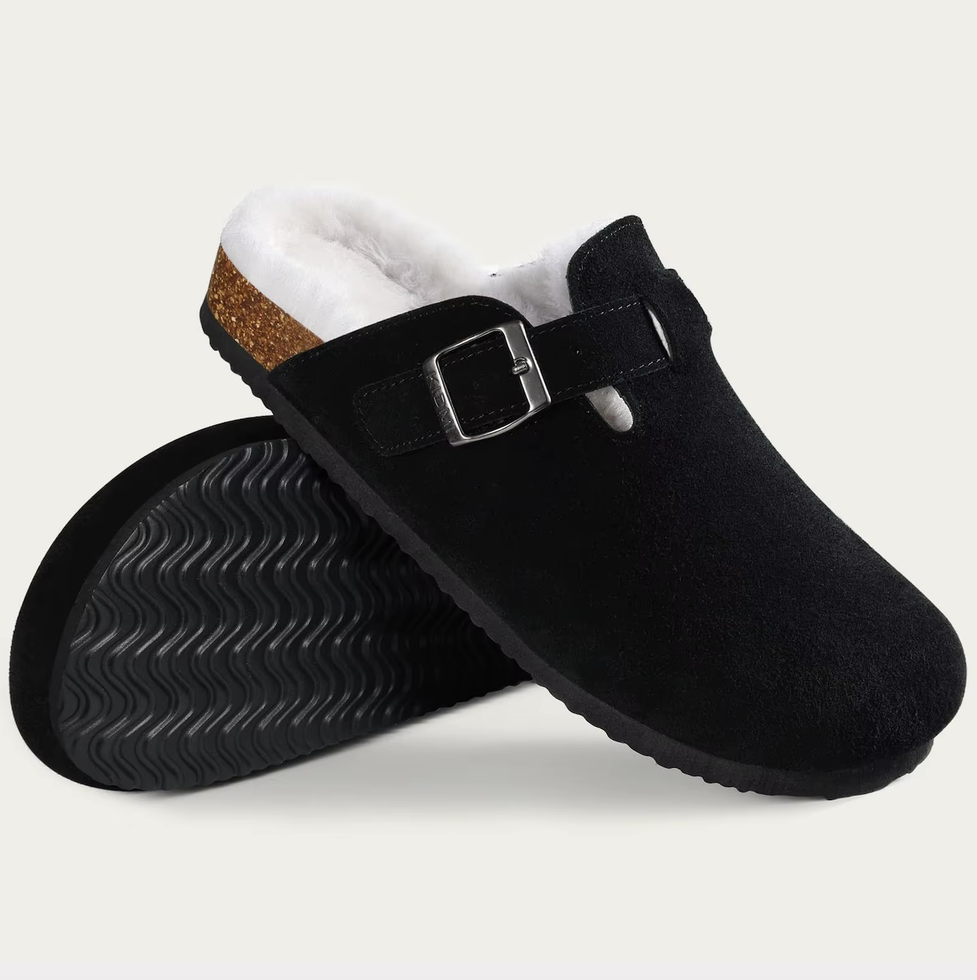 Suede Leather Clog Womens Mens Nonslip Outdoor Indoor Slides Slipper Shoes Arch Support Padded Winter Shoes