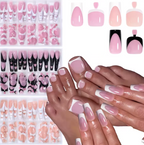 144 Pcs Set French Tip Press On Nails + Toenails DIY High Quality Set (144PCS) | Salon Look in Minutes