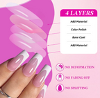 144 Pcs Set French Tip Press On Nails + Toenails DIY High Quality Set (144PCS) | Salon Look in Minutes