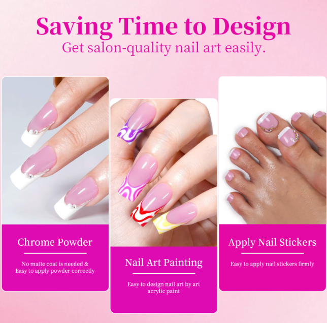 144 Pcs Set French Tip Press On Nails + Toenails DIY High Quality Set (144PCS) | Salon Look in Minutes
