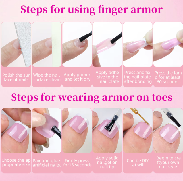 144 Pcs Set French Tip Press On Nails + Toenails DIY High Quality Set (144PCS) | Salon Look in Minutes