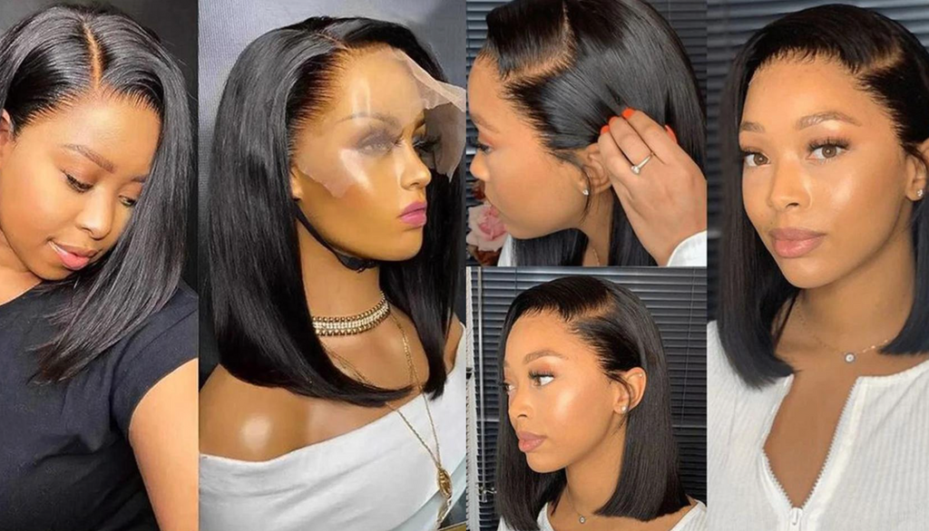 PICK 2 DEAL Straight/ Deep Wave Bob Length 12/14 inch Human Hair Wigs