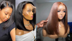 PICK 2 DEAL Straight/ Deep Wave Bob Length 12/14 inch Human Hair Wigs