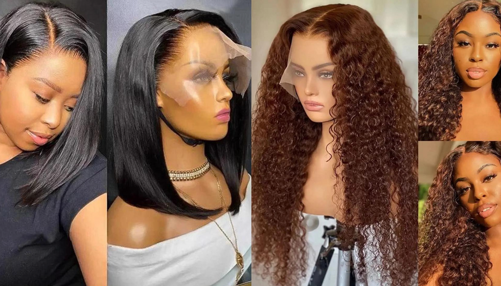 PICK 2 DEAL Straight/ Deep Wave Bob Length 12/14 inch Human Hair Wigs