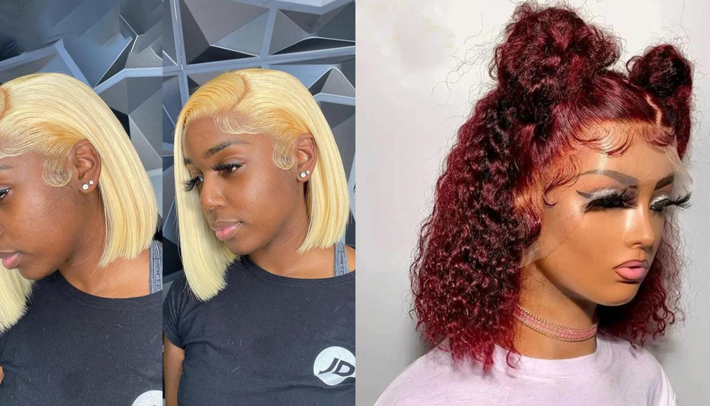 PICK 2 DEAL Straight/ Deep Wave Bob Length 12/14 inch Human Hair Wigs