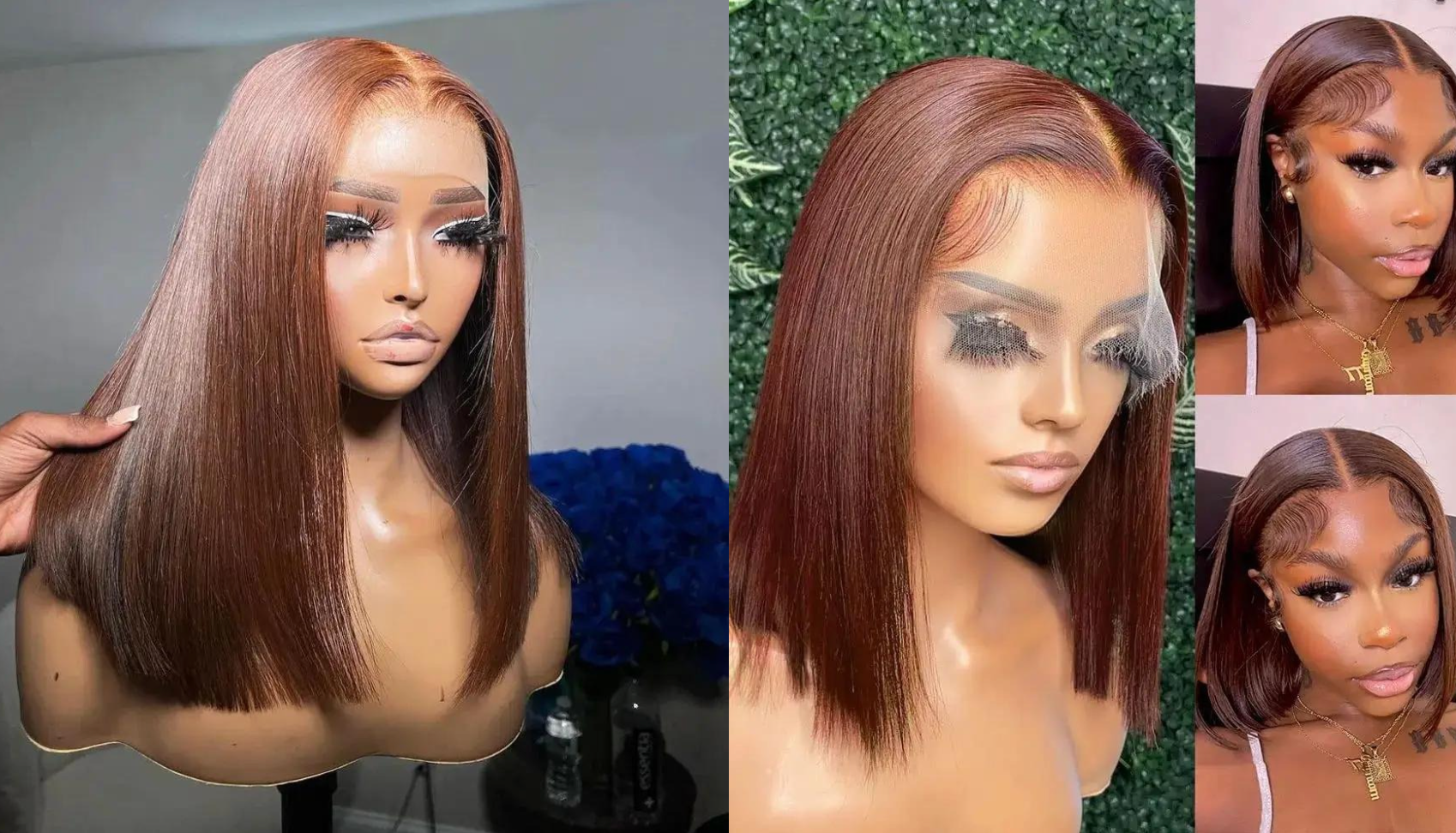 PICK 2 DEAL Straight/ Deep Wave Bob Length 12/14 inch Human Hair Wigs