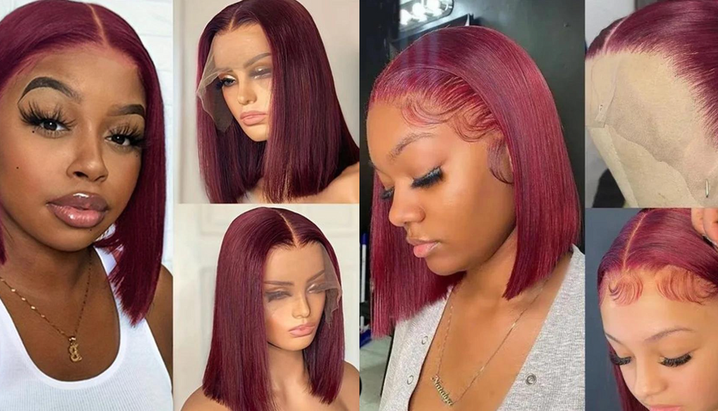 PICK 2 DEAL Straight/ Deep Wave Bob Length 12/14 inch Human Hair Wigs