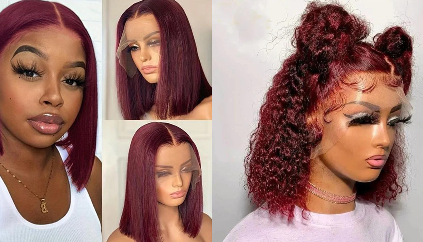 PICK 2 DEAL Straight/ Deep Wave Bob Length 12/14 inch Human Hair Wigs