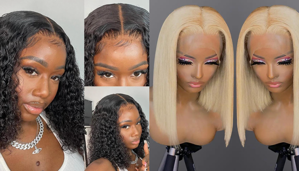 PICK 2 DEAL Straight/ Deep Wave Bob Length 12/14 inch Human Hair Wigs