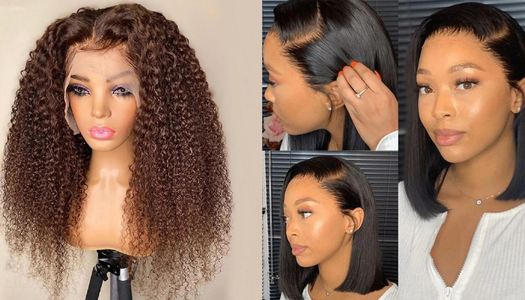 PICK 2 DEAL Straight/ Deep Wave Bob Length 12/14 inch Human Hair Wigs