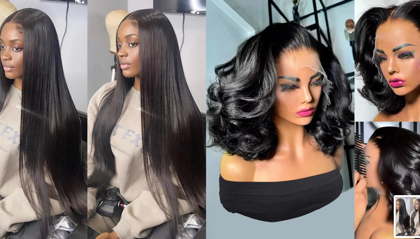NEW Pick 2 Deal Long/ Bob 180 Density 13x4 Human Hair Wig