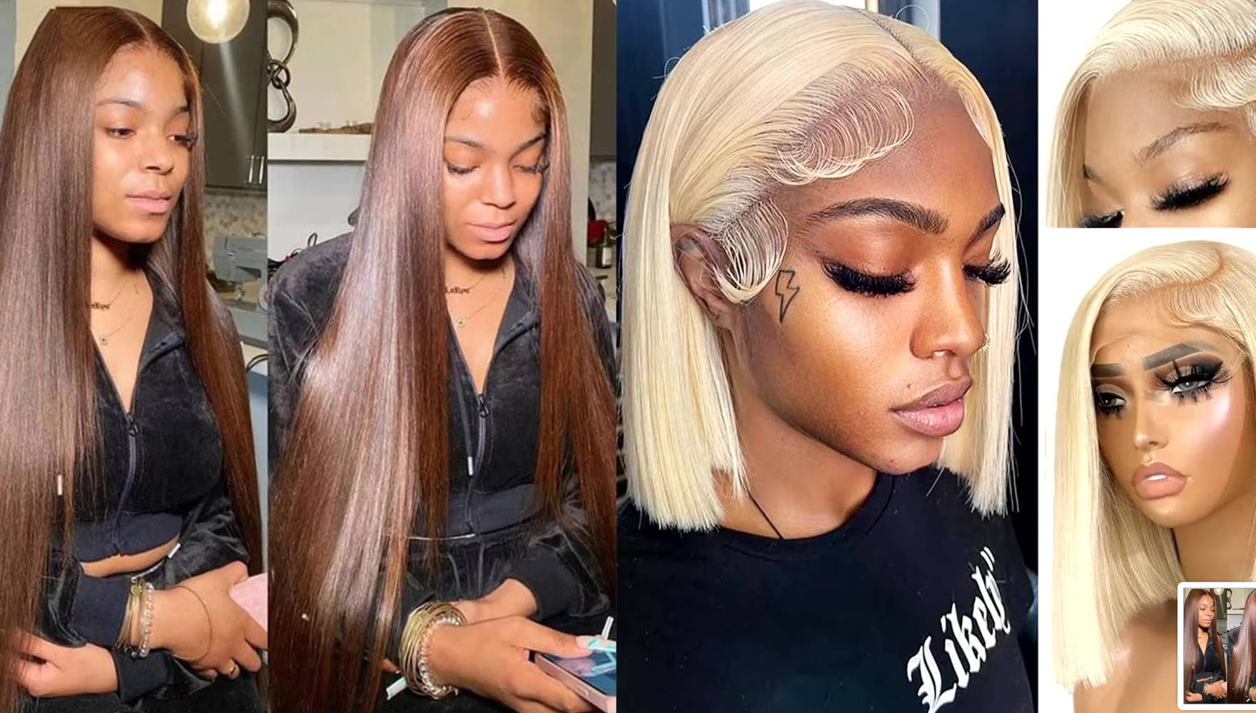 NEW Pick 2 Deal Long/ Bob 180 Density 13x4 Human Hair Wig