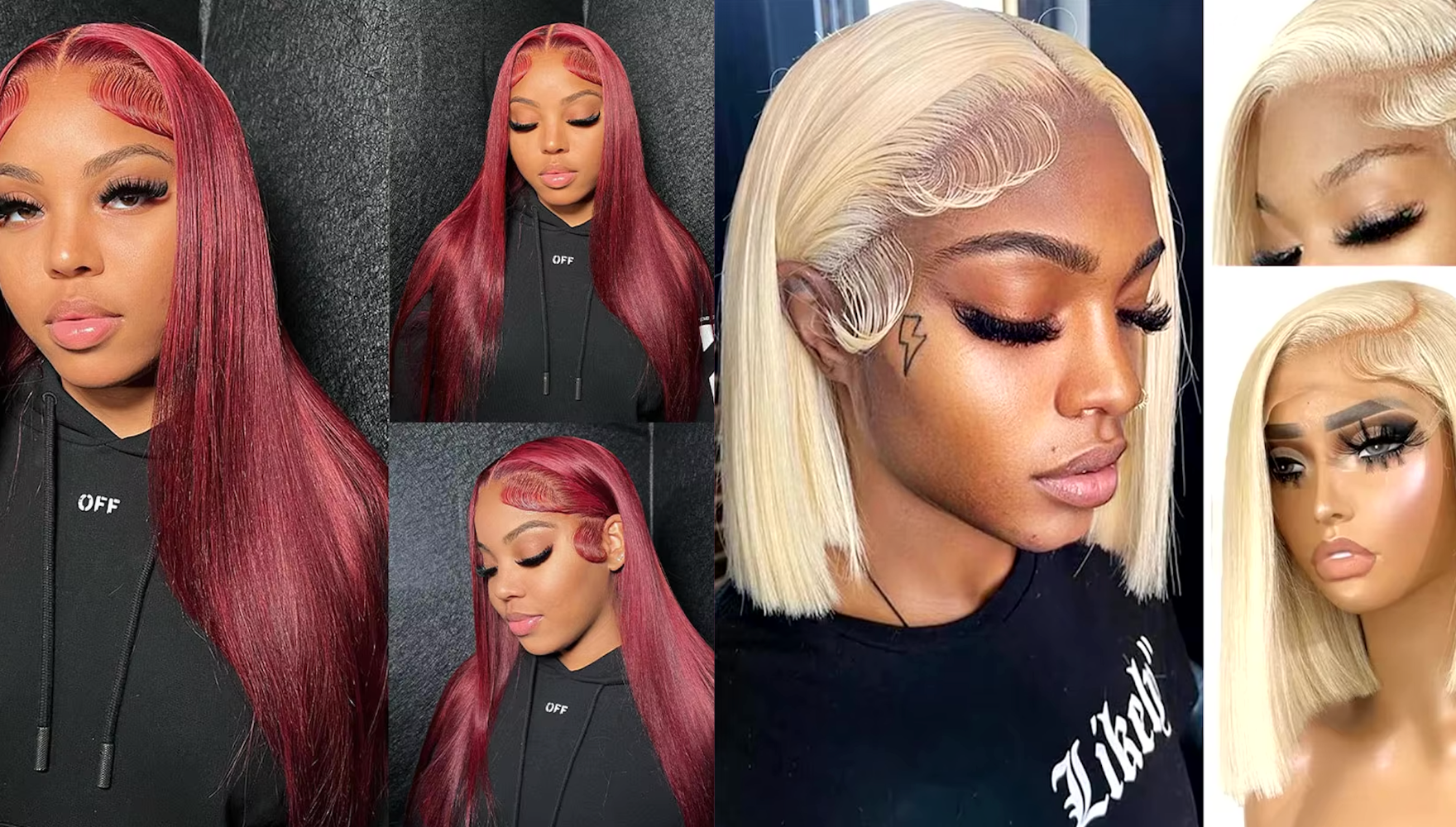 NEW Pick 2 Deal Long/ Bob 180 Density 13x4 Human Hair Wig
