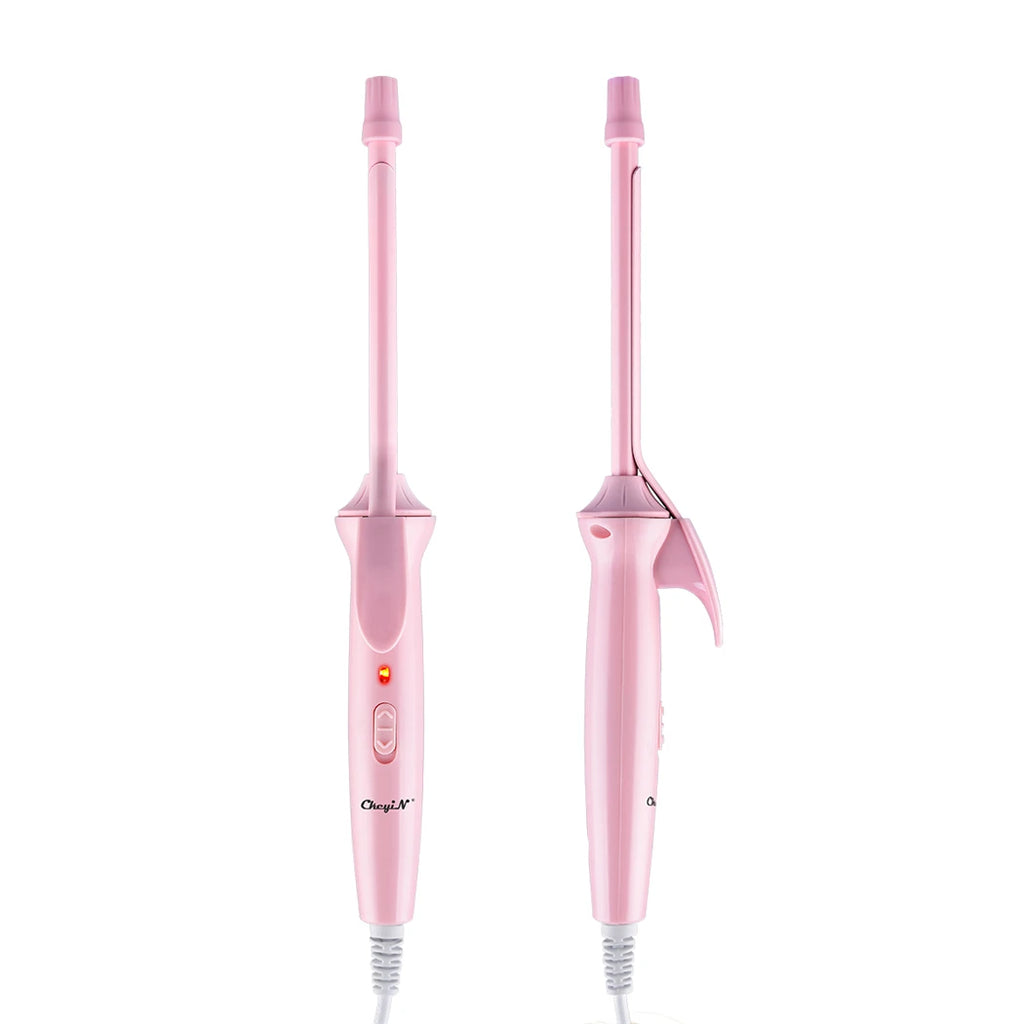 9mm Ceramic Coating Mini Pink Curling Iron Wand