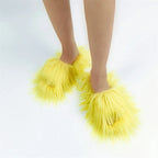 Fashion cotton Open toe slippers Woman Trending Furry Style Shoes