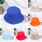 Childrens Summer  Bucket Hat Fisherman’s Cap Sun Protection Solid Color Breathable Cap