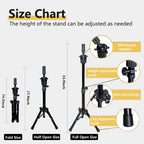 Mannequin Canvas Wig Styling 21-24 Inch Head Stand Styling Accessory Kit