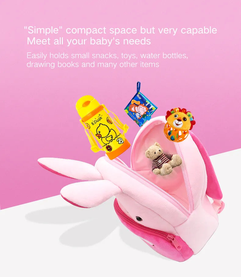 Cartoon Cute Plush Animal Kids Back Pack School Girl Boy Tote Bag