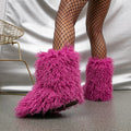 Woman Fur Boots Fluffy Faux Teddy Bear Plush Ladies Boots