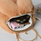 Plush Bunny Rabbit Ear Crossbody Purse Cute Girly Shoulder Handbag For girls