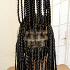 36 Inch Full Lace Fulani Box Braid Synthetic Lace Front Pre Styled Braided Wig
