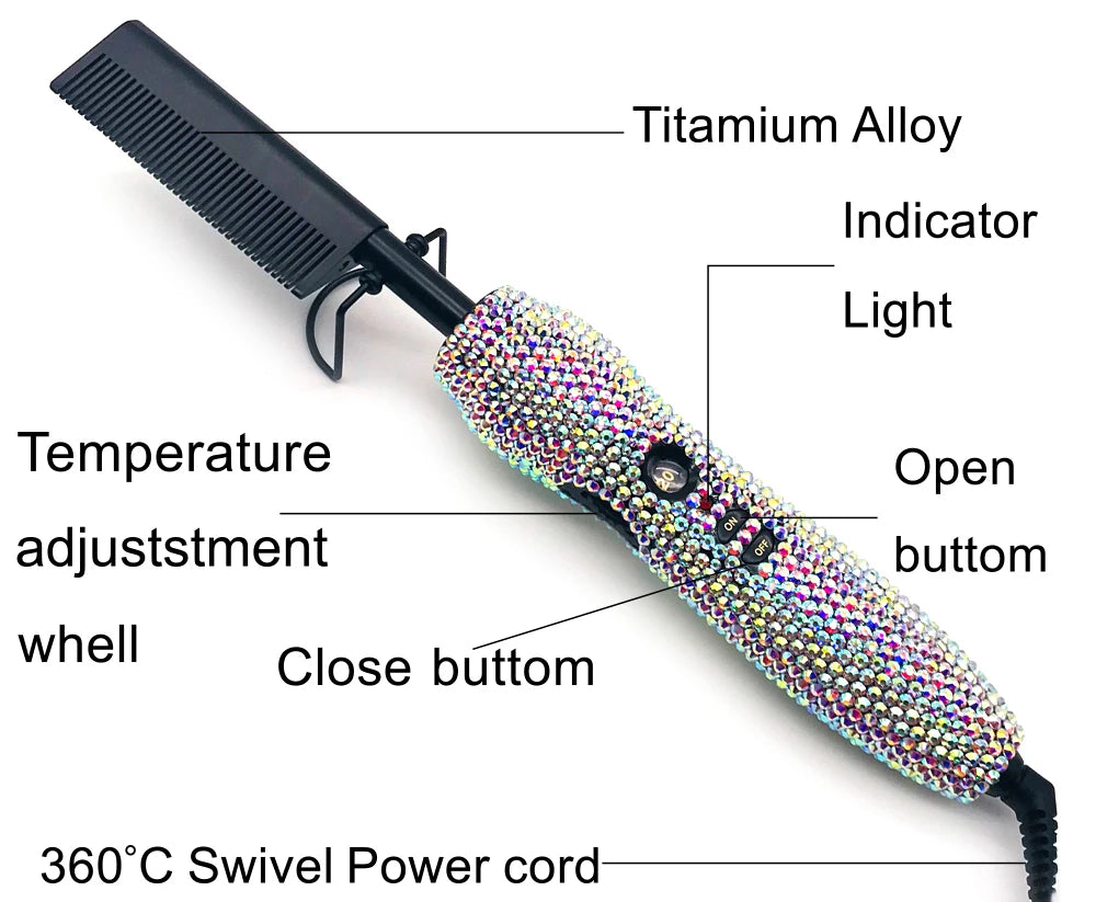 2pcs Titanium Hot Comb and Flat Iron Set  W / S