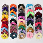 Satin Silk Hair Scrunchies Random Assorted  60Pcs 45 Pcs Solid Color Set Soft Texture Hair