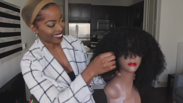 Glueless Kinky Curly 1B Jerry Curl 180% Density Afro Kinky Curly Human Hair Natural Hair Wig