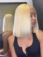 Brazilian Straight Blond Bob 613 Human Hair 5x5 13x4 13x6 Wig