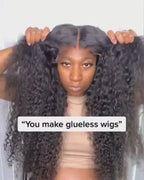 🔥Water Wave Black 13x4 13x6 5x5 HD Lace wig Human Hair 180% Density Curly Wig For Women