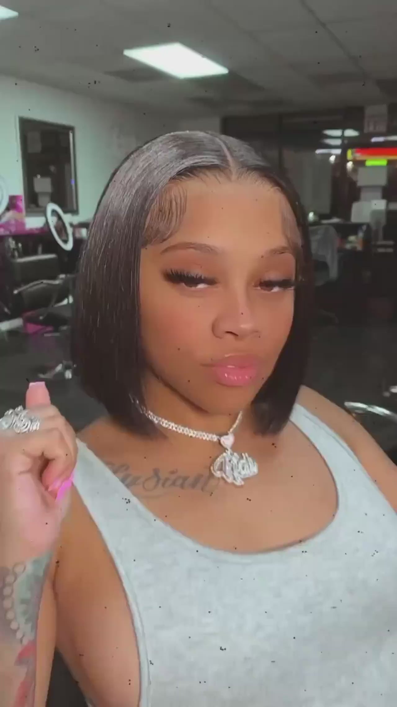 Natural Straight Bob Human Hair Transparent Wig 180% 220% Density Lace Front Wig