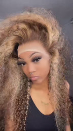 Highlighted 150% 180% Density Loose Deep Wave Curl Human Hair HD Lace Ombre 13x4 13x6 Highlighted Wig