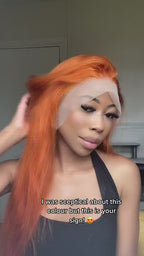 🔥Ginger Orange Straight Human Hair HD Lace Brazilian Human Hair Wig